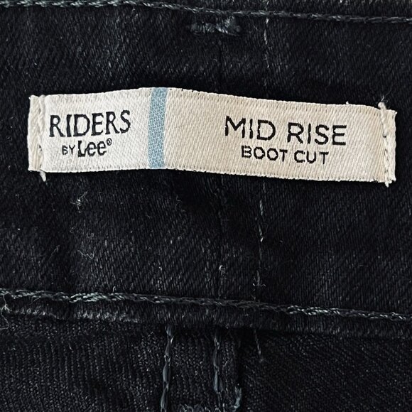 Riders by Lee Women's Stretch Black Denim Jeans Size 18P Boot Cut Mid Rise - Picture 7 of 12